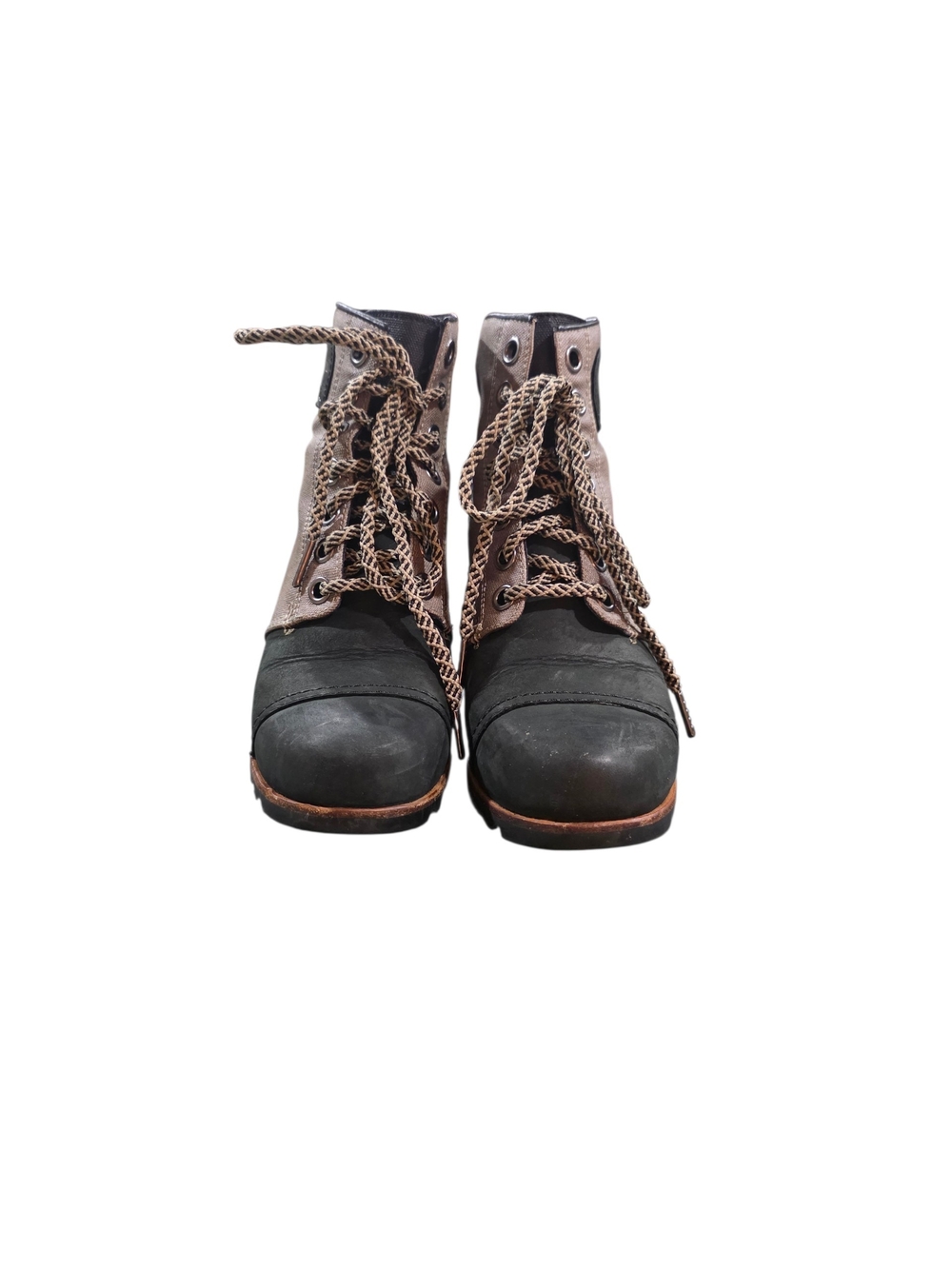Sorel Black and Brown Lace-Up Women's Ankle Boots